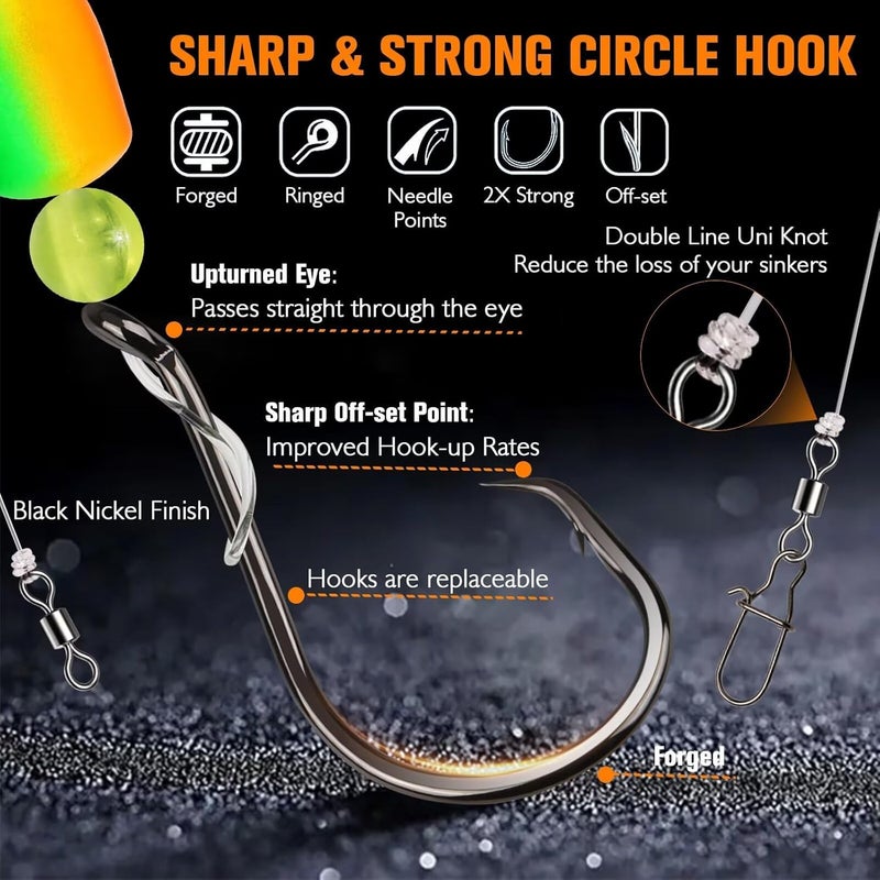 Dovesun 10PCS/4PCS Pompano Rigs for Surf Fishing Unique T-Knot Strong Pre-Rigged Pompano Rigs Saltwater with Circle Hooks - Image 4